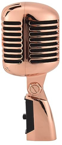 Puthernm Microfono Professionale Cablato Vintage Microfono Microfono Dinamico per Microfono per Performance dal Karaoke (Rosa)