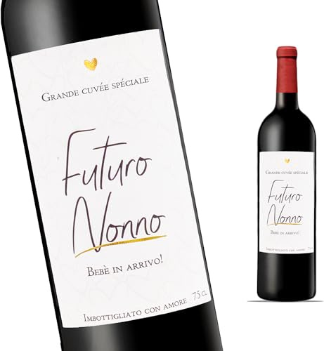 FunFest - Weinflaschenetikett Schwangerschaft verkünden - Futuro Nonno (Grand Cru/Italienisch)