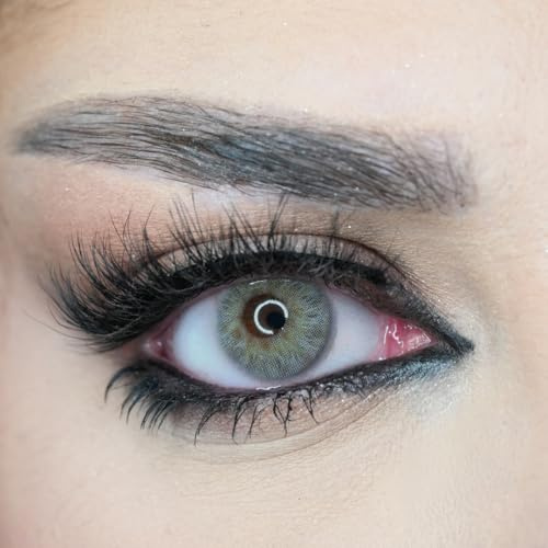 Venus® Graue Kontaktlinsen Ohne Stärke, 1 Paar, 14,2 mm, Ash Perl | 0.00 Dioptrien, Weiche Jahreslinsen, Kontaktlinsen Farbig für Damen & Brillenträger