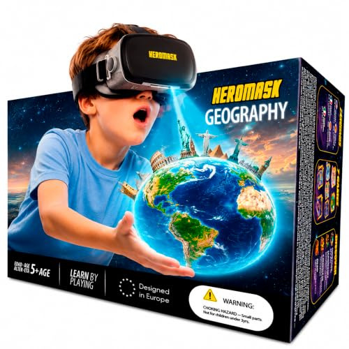 Heromask Gafas VR Niños 5-12 Años · Juego de Geografía en Realidad Virtual