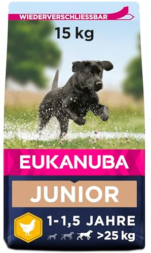EUKANUBA Cibo per cani con pollo fresco per razze di taglia grande, cibo secco premium per cani giovani, 15 kg