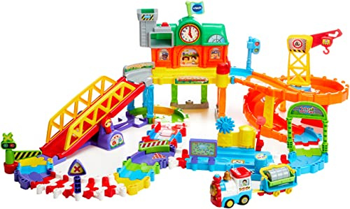 VTech 80-521204 TUT TUT Baby Züge - Großer Bahnhof, Babyautos, Mehrfarbig