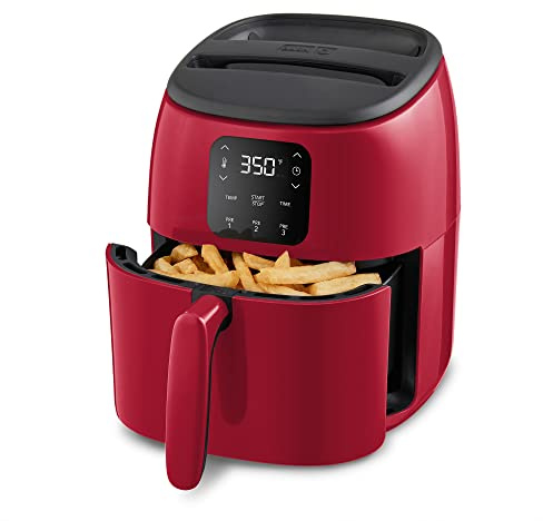 Dash Digital Tasti-Crisp™ Air Fryer - Compact Electric Digital Fryer With Auto Shut-Off Feature - Ideal for Small Spaces - AirCrisp® Technology - 2.6 Quarts - Red