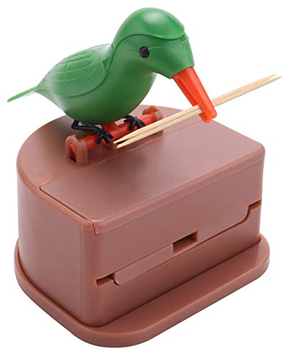 Bopfimer Funny Toothpick Dispenser Bird, Automatic Bird Toothpick Box, Toothpick Holder Bird, Cocktail Stick Dispenserird Bird