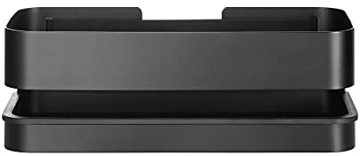 Blomus -NEXIO- Duschkorb, praktischer Halter für die Dusche, breites Gummiband im Inneren, 25 x 12 cm, Farbe Black (66330)