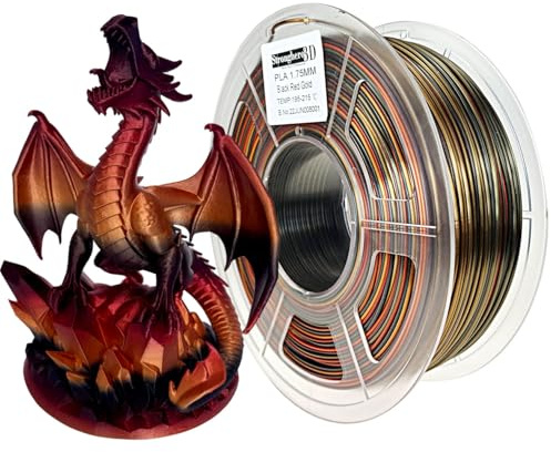 Stronghero3D PLA 3D-Drucker-Filament, 1,75 mm, Seide, Gold und Schwarz, 1 kg Genauigkeit +/- 0,05 mm für ender3 Cr10 Sovol