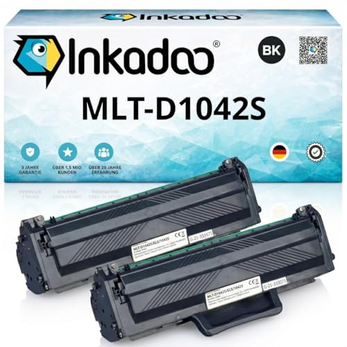 Inkadoo Toner für Samsung MLT-D 1042 S/ELS / 1042S enthält 2X Tonerkartusche SCX-3205 W 3200 ML-1860 1660 1865