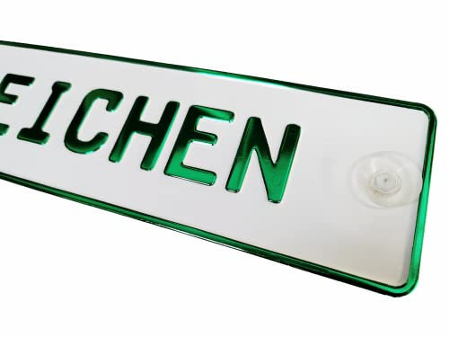 Melsaro 11 Zeichen Schild Namenschild LKW Fahrer Autofahrer Weiß Farbe vom Text ist in Grün Metallic Folie farbig Truck Funschild