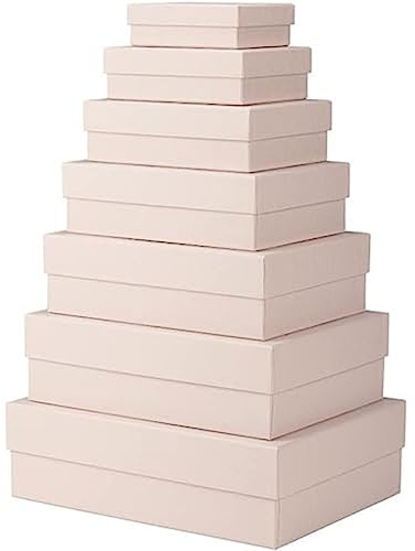Rössler - Boxline Geschenkboxen 7er Set mit Deckel Powder | Dekorative Kartonagen mit Deckel für Geschenke, Präsentationen und kreative Verpackungen