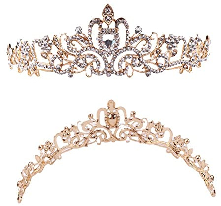 ZOOMPIL Kristall Tiara Mädchen Krone, Perle Schmetterling Krone, für Braut Prinzessin Geburtstag Cosplay Party Hochzeit Abschlussball