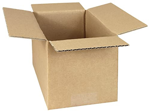 smiley pack 50 Stück Faltkartons 240 x 130 x 130 mm KK22 braun | Versandkarton aus Wellpappe 1 wellig – 24 x 13 x 13 cm – Pappkarton, Versandbox & Päckchen