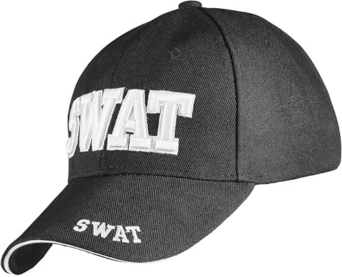 Balinco Polizeikostüm Mütze Damen, Polizist, Swat Kostüm Frauen, Polizei Cap Herren, FBI Kappe Erwachsene, SEK Hut, Karneval, Fasching, Halloween