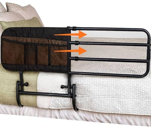 OrtoPrime Barandilla Cama Adultos Confort - Asidero Cama Anticaída Barrera Cama - Barandillas para Camas A - Barra Cama Seguridad - Asidero para Levantarse de la Cama Ajustable