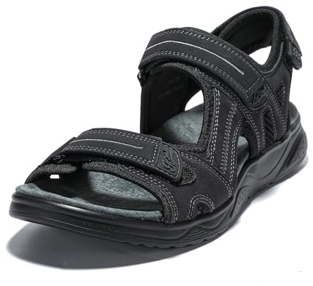 JOMIX Sandali Uomo Estivi Comodi Sportivi Sandali Bassi Eleganti Trekking Ciabatte Uomo da Casa Mare Spiaggia SU8179 (Nero, 44)