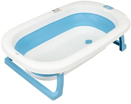Toral Bañera Plegable Bebé con Patas Antideslizantes - Bañera Portatil, Comoda y Facil de Guardar - Modelo Bathy Azul