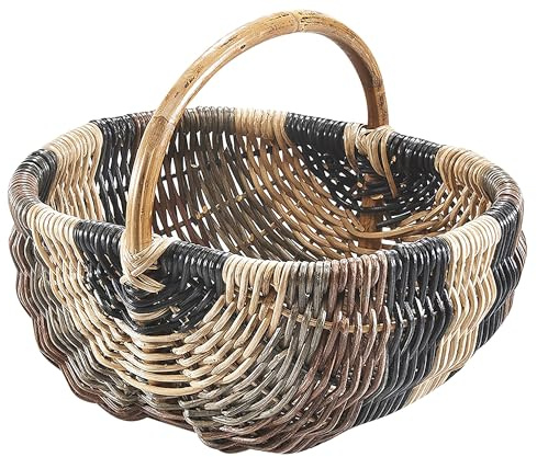 Kobolo Einkaufskorb Korb Rattankorb geflochten Rattan Mehrfarbig