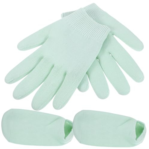 Beavorty Gelhandschuhe Zufällige Farbe 4 Stück Feuchtigkeitsspendende Wiederverwendbar aus Gewebe und Gel Pflegend für Trockene Hände für Spa und Handpflege zu Hause