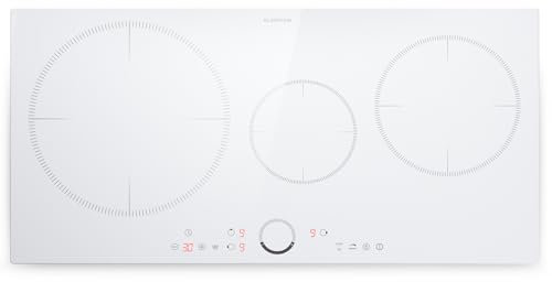 Klarstein Plaque à induction, avec 3 plaques, plaque de cuisson encastrable, 7000 W, panneau de commande tactile et minuterie, cuisinière électrique efficace à induction