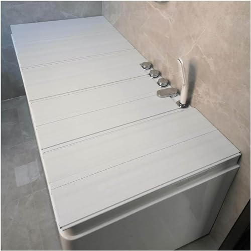 ZORZA Badewannenabdeckung,Faltbare PVC Badewannenabdeckung,Wasserdicht Langlebige 1,2cm Dick,Staubdichtes Badewannenbretter,Isolierung Badewannenbretter,für Haus Badezimmer,Weiß,80x180x1.2cm