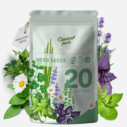 Garden Pack Premium Herb Garden Kit - Over 14,000 Herb Seeds for Planting UK, Grow Your Own Herb Garden with 20 Varieties
