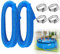 2PCS Swimming Pool Hose Replacement Hose for Above Ground Pools Accessory, Pool Pump Replacement Hose with 4 Metal Connecting Rings (Blue)