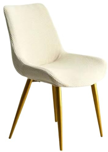 Mswborml 2er Set Stuhlhussen Hussen mit gebogenem Rücken Stretch Husse Schonbezug mit Armlehne Esszimmerstuhlbezug Stretchstuhl Sitzbezug Waschbar Schonbezug Schutzhülle für Esszimmer,Beige