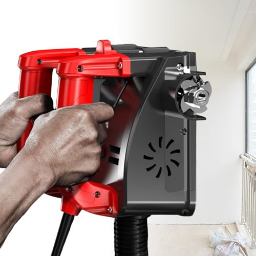 SUBKUDY Smerigliatrice portatile da parete in calcestruzzo 1680 W, smerigliatrice per calcestruzzo, fresatrice a rulli, smerigliatrice a parete, smerigliatrice orbitale 3000 giri/min, smerigliatrice