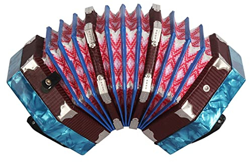 Solinder Ziehharmonika Concertina Akkordeon 20-Tasten 40-Reed Anglo Style mit Tragetasche