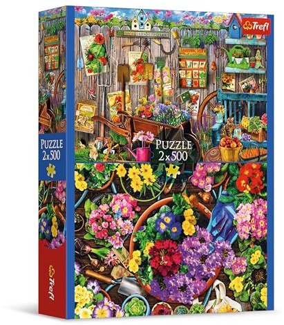 Trefl - Puzzle 2x500 Teile, Arbeiten im Garten, Set mit Zwei Puzzles