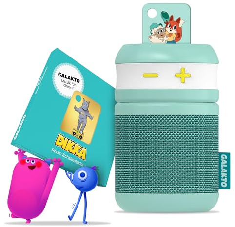 Galakto - Kinder Musik- und Hörspielplayer für zuhause und unterwegs | Inkl. 2 Token DIKKA-Boom Schakkalakka/Fox & Sheep, Ohne Internet überall hörbereit, Leichte Bedienung, Lange Akkulaufzeit