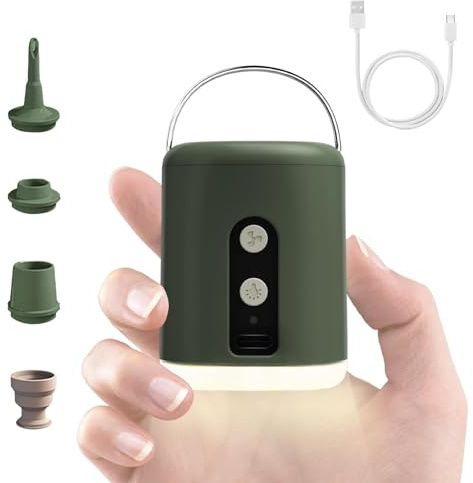 iKALULA Elektrische Luftpumpe für Luftmatratze,Akku 1600mAh,mit 4 Düsen | 3-in-1 Aufblasen Entleeren LED Licht,USB-C wiederaufladbar,tragbare Schnelles,für Luftmatratzen Planschbecken Vakuumbeutel