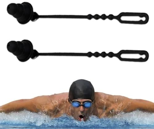Swimmers Ear Cuffs - Soft Reusable Ear Protector, Waterproof Silicone Plugs for Swimming | Comfortable Earrings for Swimming Pool Use, Shower,