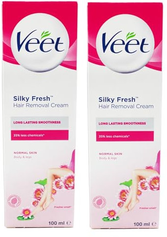 Veet Silky Fresh Hair Removal Cream Normal Skin Lotus Milk & Jasmine Fragrance, 100 ml (Pack of 2)