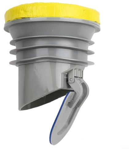 Fauhapyway Clapet anti-retour de cire à bride de toilette - Système anti-refoulement pour salle de bain - Noir et gris - 125 x 125 x 80 mm - Matériau en caoutchouc et plastique (gris)