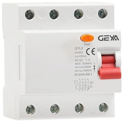 Disjoncteur,Disjoncteur Phase Disjoncteur différentiel électromagnétique triphasé + N GYL8, interrupteur de sécurité 4P 25 A 40 A 63 A(4P 25A,100mA)