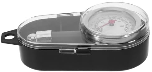 Manomètre de Pression des Pneus, Testeur Droit en Plastique Noir | Lecture Précise, Prise en Main Simple, Format Portable, pour Contrôles Réguliers des Pneus en Usage Automobile