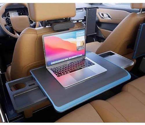 Foldable Car Desk & Laptop Desk Tray for Backseat, Adjustable Auto Seat Table with Cup Holder & Phone Stand, Portable Car for Working, Writing, Eating