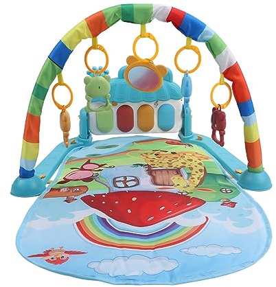 Naroote Game Gym für Kinderaktivitäten, Elektronische ABS -Komponente, Schöne Musik, Lustiges Spielzeug, Klaviermatte, um Babykicks zu Spielen, Ideales Geschenkgeschenk (Pilz-Tiermuster)