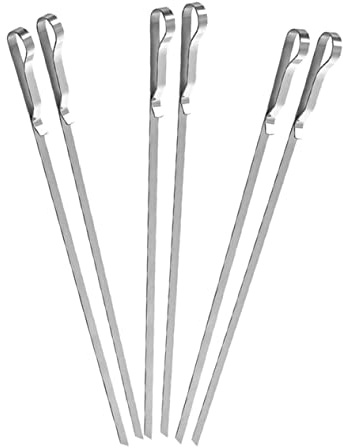 Hemobllo 6 Pièces Brochettes Barbecue Inox Pen Clip Larges et Résistantes Transfert Thermique Élevé Inox Alimentaire pour Cuisson Extérieure