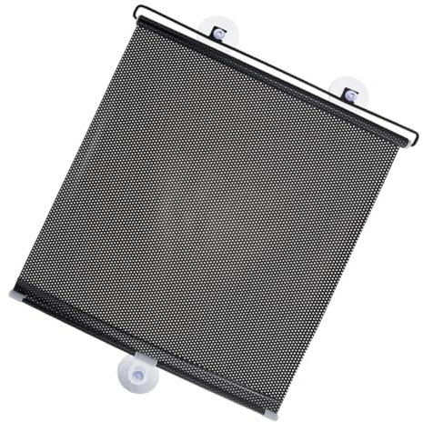 TOYZFRIENDY Persiana Enrollable para Ventana Ventosa 58x125 Cm Tela Opaca Negra Protección Solar Privacidad Cocina y Balcón Fácil Instalación sin Taladro