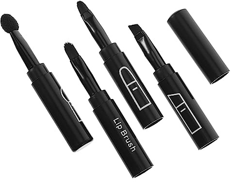 PENIKOKO Brocha Maquillaje Multifuncional Pincel para Sombras Cejas y Delineado Diseño Compacto y Portátil para Viaje Cerdas Suaves y Duraderas Color Negro