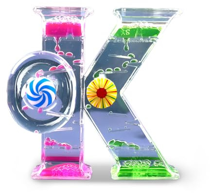 SYFUNLV Minuteur Sensoriel Liquide,Sabliers Liquides avec Mouvement à Bulles,Jouet Sensoriel Calmant pour Autisme,Soulagement du Stress,Relaxation,TDAH (Style 5)