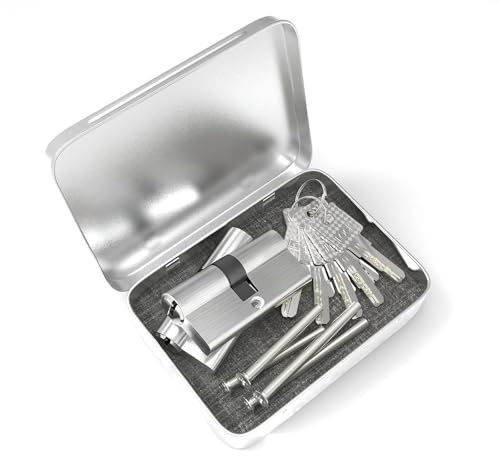 MANICAF 2 Stück Schließzylinder 25/25, Profilzylinder, Euro-Zylinder-Schloss, Schliesszylinder, Zylinderschloss 50mm mit 10 Messing Schlüssel