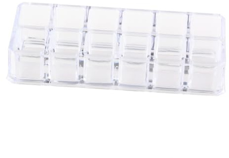 Healeved Expositor de Cosméticos de Acrílico Transparente Ranuras para Maquillaje Organizador de Pintalabios para Tocador Adecuado para Almacenar Lápiz Labial y Otros Cosméticos