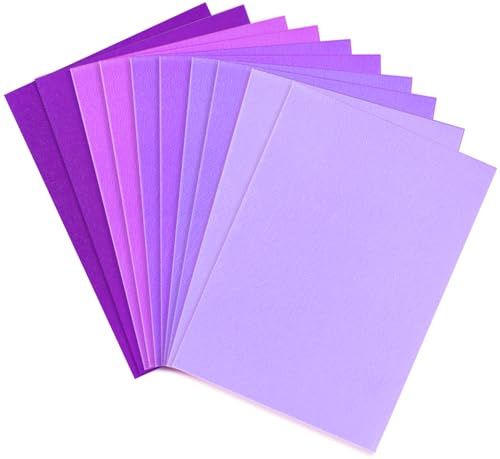 10 Stück Bastelfilz Violett Serie, Filzstoff A4 20x30cm, 1 mm dick Filz Blätter zum Basteln, Große Vliesstoff Stoff Filzplatten, Polyester Felt Fabric für DIY Handwerk, Nähen, Bastelprojekte, Deko