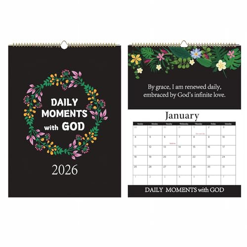 christian calendar 2026, Bible Verse Calendar 2026, catholic calendar 2026, Religious Spiritual Scripture Gifts For Men, Women, Jesus Faith Home Office Decor 12 X 8