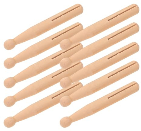 Homoyoyo 10 Pezzi Mollette di Legno Fessura Bastoncini in Legno Fatti a Mano per Artigianato DIY Decorazioni Tradizionali a Forma di Persona Regalo Creativo per Hobby e Decorazione Casa