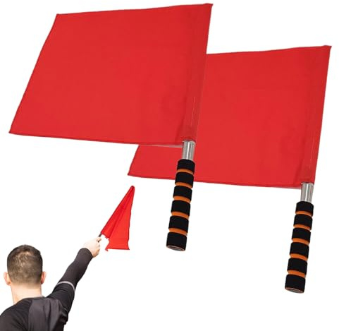 Bandiere per arbitro di calcio, bandiera sportiva rossa a manovella, accessori per giudici, per calcio, pallavolo, campo sportivo, partita di calcio, arbitro, giudice