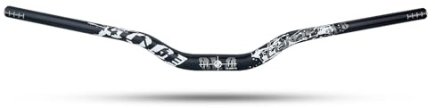 LUNJE Mountain Bike Handlebar, 31.8mm, 35/50/70/90/120mm Rise Options, 780mm Cutable Width, Lightweight T6 Aviation Aluminum for MTB Trail Commuter Bikes, Durable Ergonomic Chameleon Pattern-50mm Rise