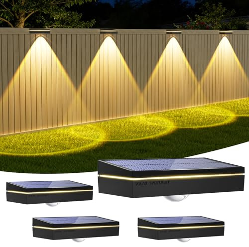 Giliwosy Luces solares de exterior para jardín con 3 temperaturas de color, impermeabilidad IP65, lámparas LED de pared para cercas, escaleras, terrazas y balcones – 4 unidades